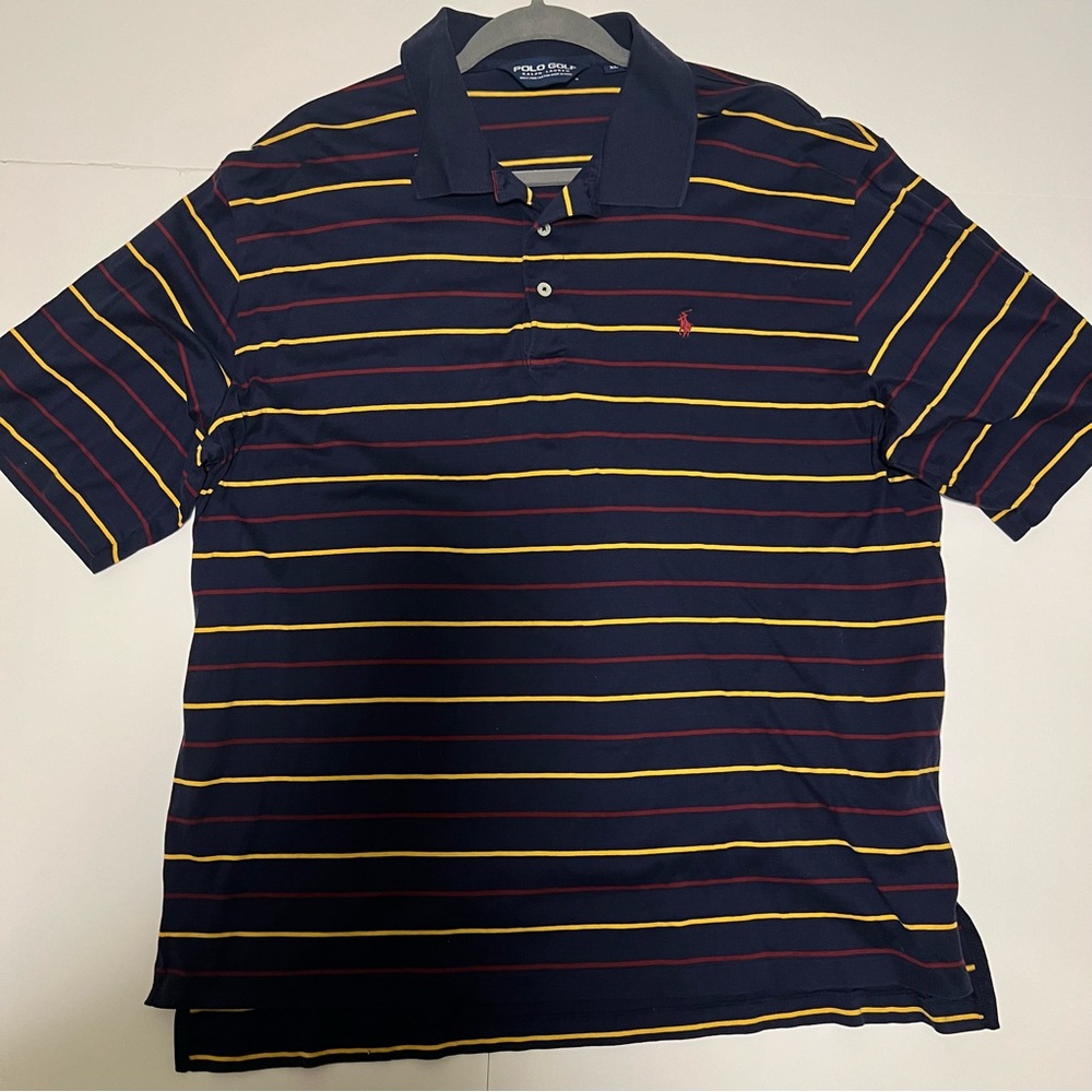 Ralph Lauren Polo Golf Men’s XL Short Sleeve Colorful Striped Pima Cotton Shirt